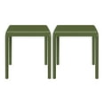 thumbnail image 3 of WestinTrends Playa Plastic Modern Outdoor Patio Accent Side Tables (Set of 2), Olive Green, 3 of 14