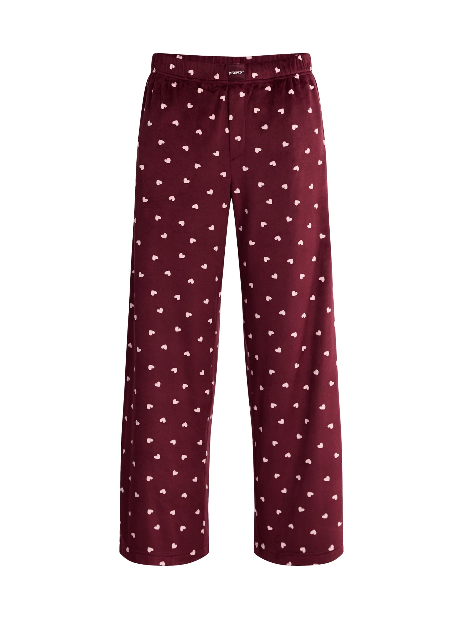 Joyspun Women's Velour Wide-Leg Sleep Pants, Size XS-3X