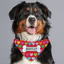 Rainbow Hearts Personalized Dog Bandana Collar Cover