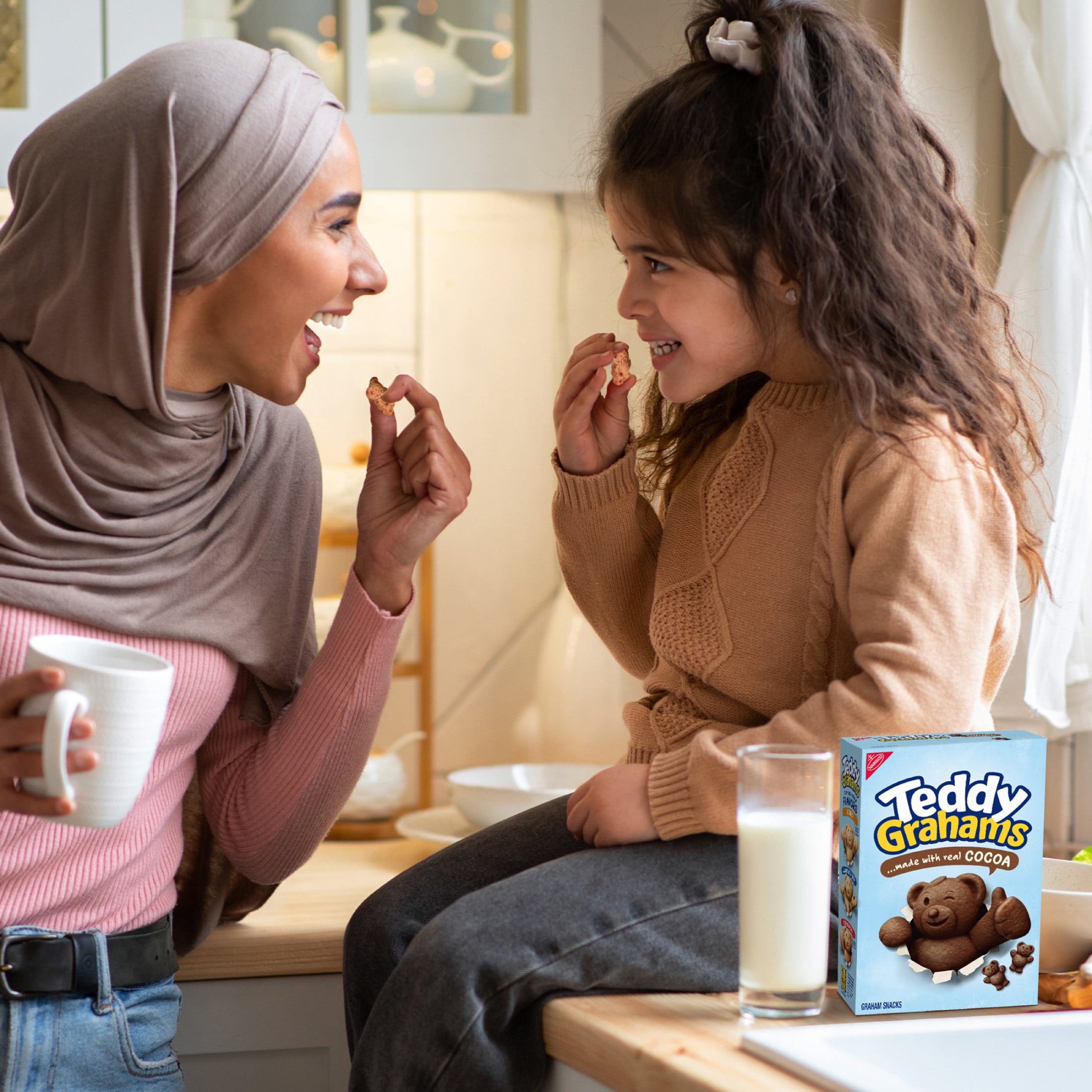 (3 pack) TEDDY GRAHAMS Chocolate Graham Snacks, Kids Snacks, 10 oz