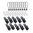 thumbnail image 1 of 30 unids/set Clips para lona cuerdas de mosquetón abrazadera de tienda herramientas de Camping reutilizables para lona de jardín cubiertas de piscina Cuerda negra, 1 of 8