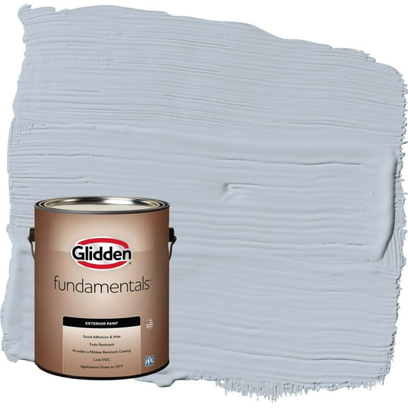 Glidden Fundamentals Blue Dolphin / Blue Semi-Gloss Exterior Paint, 1 Gallon