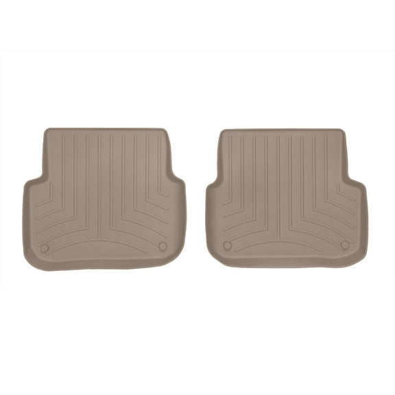 WeatherTech Custom Fit FloorLiners compatible with Audi S6, A6 - 2nd Row (2-Piece Liner), Tan