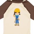 thumbnail image 4 of Inktastic Cute Girl, Construction Worker, Brown Hair Girls Long Sleeve Baby Bodysuit, 4 of 5