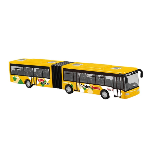 Autobus Long à Rétrofriction Modèle Objets de Collection Décoratif Autobus Articulé à Deux Sections Jouet orange
