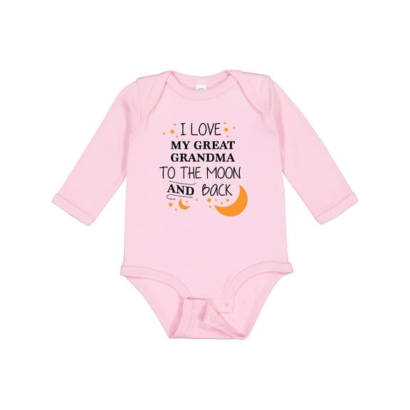 Inktastic I Love My Great Grandma to the Moon and Back Boys or Girls Long Sleeve Baby Bodysuit