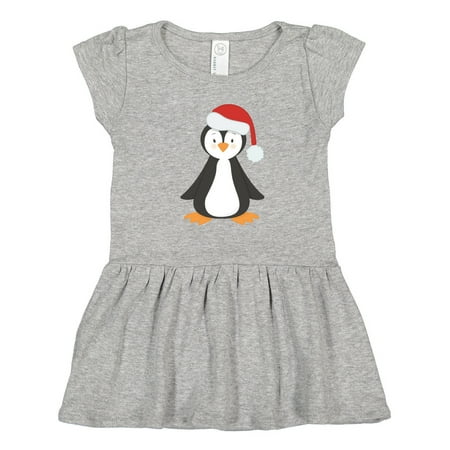 

Inktastic Cute Penguin Baby Penguin Penguin with Santa Hat Gift Toddler Girl Dress