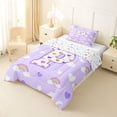 thumbnail image 2 of Castle Fairy Rainbow Letter P Twin Comforter Sets 3-Piece for Kids,Pastel Pattern Bedding Set for Girls, 2 of 6
