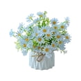 thumbnail image 2 of Artificial Chrysanthemum Flower Arrangement - Fake Silk Plants Bouquet in Pot for Home Decor - Living Room Dining Table Office Shelf Desk Ornament - No Maintenance Faux Potted Plants Set with Vase, 2 of 6