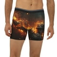 thumbnail image 2 of Xecao Cool Fire Man Print Boxer Briefs for Men's Stretch Moisture-Wicking Underwear, Mid-Rise Classics breathable fabric, 2 of 7