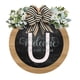 thumbnail image 2 of Corona de puerta principal Hmsavn con apellidos, ideal para todo el año, placas decorativas colgantes, corona única con apellidos, colgador de puerta para todas las estaciones, decoración para el, 2 of 4
