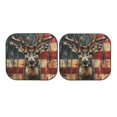 thumbnail image 3 of Uemuo American Flag Deer Art Printed 2 PCS Car Windshield Sun Shade, Auto Sun Heat and UV Rays Blocker, Foldable Automotive Front Window Sunshade Protector, 3 of 7
