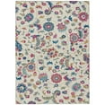 thumbnail image 2 of 8' X 10' Linen Pink And Denim Blue Floral Washable Indoor Outdoor Area Rug, 2 of 5