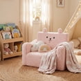 thumbnail image 6 of AILEEKISS Toddler Sofa Chair, 2-in-1 Foldable Baby Couch Flip Open Sofa Bed for Playroom, Pink, 6 of 10