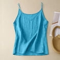 thumbnail image 6 of Tank Tops for Women BWASD Casual Spaghetti Straps V Neck Comfys Fit Loose Camisoles Sleeveless Solid Tee Shirt Blouse Breathable Cotton Linen Summer Tops (Sky Blue L), 6 of 9