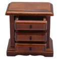 thumbnail image 1 of Table de Chevet en Bois de Bouleau 3 Tiroirs Miniature pour Maison de Poupée, 1 of 7