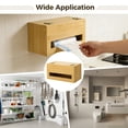 thumbnail image 5 of Wooden Trash Bag Dispenser, Rectangular Plastic Bags Holder with Hinged Lid, Wall Mounted Trash Bag Organizer Storage for Kitchen, Pantry, Utility Room, 5 of 5