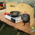 thumbnail image 4 of Yucurem Gas Stove Windproof Screen Foldable Camping Gas Stove Windshield Portable For Camping Picnic (Khaki 4pcs), 4 of 7