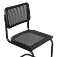 thumbnail image 3 of Breuer Chair Company Marcel Breuer B32 Cesca Cane Cantilever Side Chair w/ Black Steel Frame Black Wood & Black Cane (Made in Italy) by Furnish Theory, 3 of 14