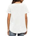 thumbnail image 4 of USSUMA Womens Plus Savings Tops and T-Shirts - Short Sleeve Tops for Women Casual V Neck Tops Short Puff Sleeve Solid Color Pullover Blouse Loose Casual Summer T-shirt 2022 Beach, 4 of 8