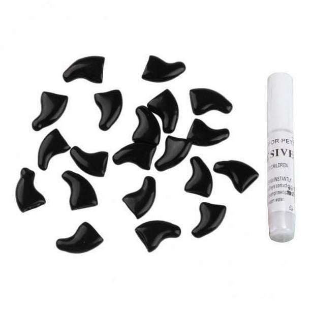 6x20Pcs Tapas Para Uñas Aseo Para Mascotas Perro Gato Pata M Negro 6 piezas