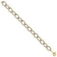 thumbnail image 2 of Auriga 14K Two Tone Gold Fancy Oval Link Bracelet 7.5 inch for Women(L- 7.5inch, W- 11mm), 2 of 6