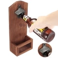 thumbnail image 3 of ODOMY Wall Mounted Bottle Opener with Cap Collector Catcher,Vintage Wooden Wall Mounted Bottle Opener,Ideal Gift for Men and Beer Lovers,Use as Bar Decoration, 3 of 9