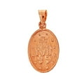 thumbnail image 2 of Ritastephens 14k Rose Pink Gold Small Miraculous Virgin Mary Medal Charm Pendant, 2 of 5
