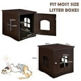 thumbnail image 3 of Pefilos 21" Indoor Cat Houses Furniture, Hidden Cat Litter Boxes Enclosure, Multipurpose Cat Shelter, Brown, 3 of 7
