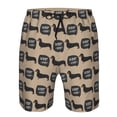 thumbnail image 4 of Wukai Dachshund Dog Woof Print Beach Trunks with Compression Liner Swimsuit Quick Dry Beach Sports Shorts with Pocket-Small, 4 of 8