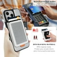 thumbnail image 4 of Dteck Magnetic Wallet Case for iPhone 15 Pro, RFID Blocking Carbon Fiber Texture Cover TPU Bumper Detachable Card Slot Kickstand Lightweight PU Leather Shockproof Protective Case, White, 4 of 11