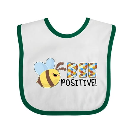 

Inktastic Bee Positive! Cute Bee Boys or Girls Baby Bib