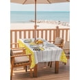 thumbnail image 2 of Outdoor Tablecloth with Umbrella Hole for Patio/Picnic/Party/Camping, Bee Truck Waterproof Table Cloth Rectangle Table Cover Washable, Yellow Honey Daisy Floral Plaid Wooden Grain (52"x 70"), 2 of 8