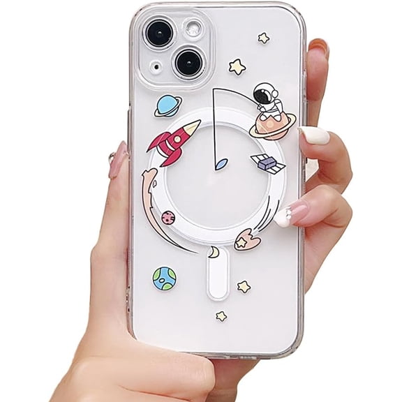 Designed for iPhone Case,Cute Cartoon Creative Planet Astronauts Camera Lens Protection Shockproof Protective Cover Phone Case (Fishing,iPhone 12 Pro)