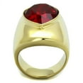 thumbnail image 3 of IP Gold(Ion Plating) Stainless Steel Ring with Top Grade Crystal in Siam for Women Siam Stone Color Style TK1836 Size 5, 3 of 4
