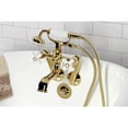 thumbnail image 2 of Kingston Brass KS229PXPB Kingston Tub Wall Mount Clawfoot Tub Faucet with Hand Shower, Polished Brass, 2 of 6