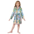 thumbnail image 6 of FORMRS Niños Bathrobe Unisex Hooded Robe Soft Plush Pajamas Sleepwear, Size 10-12T, Blue Seaside, 6 of 7