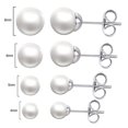 thumbnail image 4 of Vissen 4 Pairs White Pearl Earring Set For Women Stud Earrings Fashion Jewelry ﻿, 4 of 5