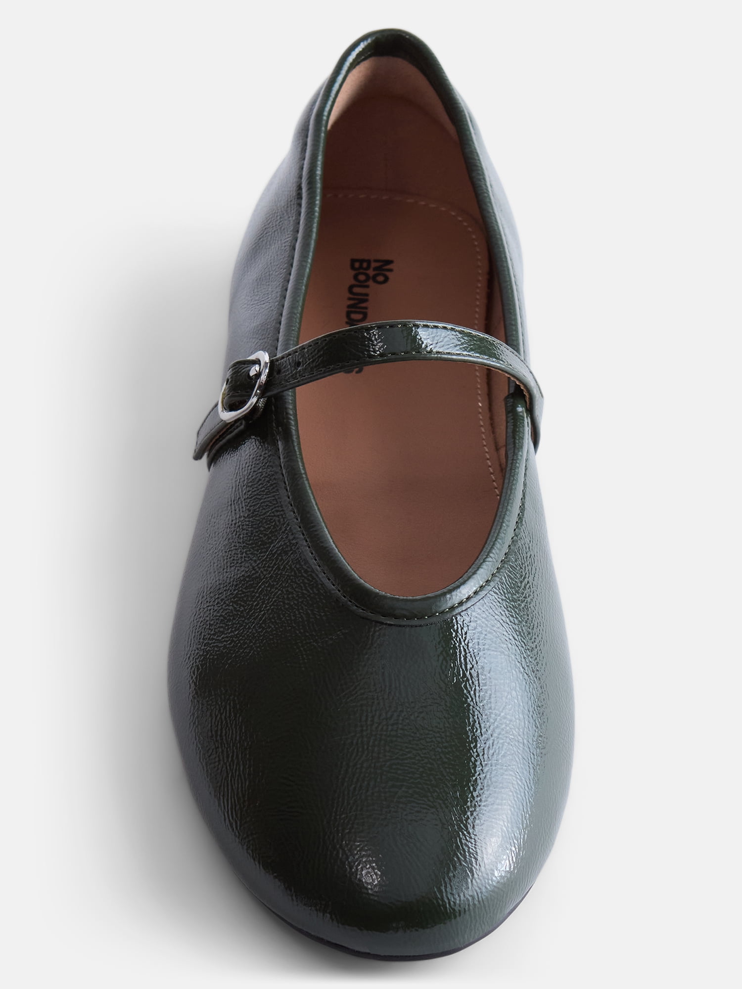 No Boundaries Women's Crinkle Mary Jane Flats