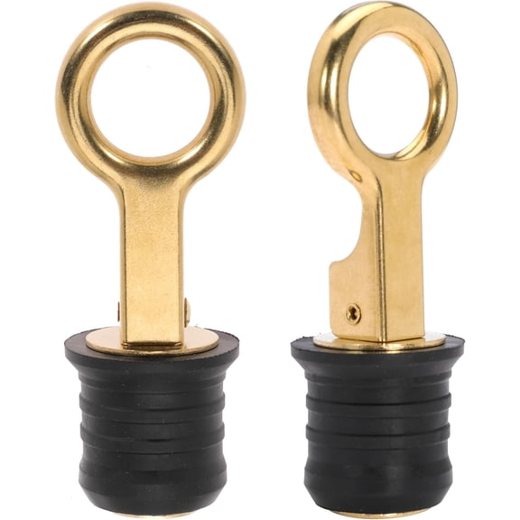 IULAVP Boat Drain Plug - O-Handle Snap Plug, Brass/Stainless Steel, Rubber