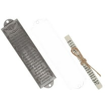 LOLIPPYY 1Set Metal Retro Plated Silver Mezuzah Craft with Scroll Judaica Home Display