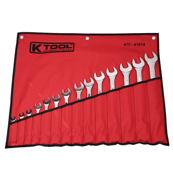 K-Tool 41014 14pc Fractional SAE 12pt Combo Wrench Set