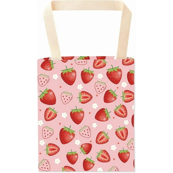 Strawberry Car Trash Bag Car Garbage Bag Back Seat Organizer Trash Can Bin Cute Printed One-Handed Strap Garbage Bags