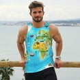 thumbnail image 6 of Salouo World Map With Animals Landmarks for Men's Tank Tops,Sleeveless Muscle Shirts for Men Quick Dry Workout Tank Top Gym Muscle Tee Fitness Bodybuilding Sleeveless T Shirt-X-Large, 6 of 7