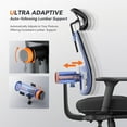 thumbnail image 4 of Newtral MagicH-BP Ergonomic Chair with Footrest - Home Office Desk Chair with Auto-Following Lumbar Support, 4D Armrest, Seat Depth & Height Adjustable, 96°-136° Reclines, 4 of 7