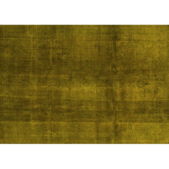 Ahgly Company Indoor Rectangle Abstract Yellow Modern Area Rugs, 7' x 10'