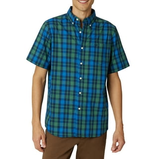 Men's Short Sleeve Plaid Shirt - Walmart.com