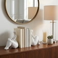 thumbnail image 2 of Resin Sitting Lady Figurine Book Ends for Home Shelves - Artful Book Accessories for Home Library - Decorative Bookends Display for Office Desk, Living Room or Bookshelf Decor - Set of 2, 6", White, 2 of 11