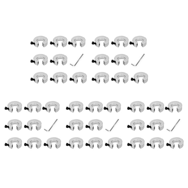 40Pcs SBR20 Linear Rail Stop Collars Aluminum Alloy Shaft Limit Fixing Rings with Wrench, Linear Rail Shaft Stop Collars