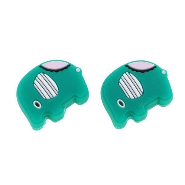 2 amortiguadores de silicona para raquetas de tenis con forma de animal, ideal como regalo. Elefante verde